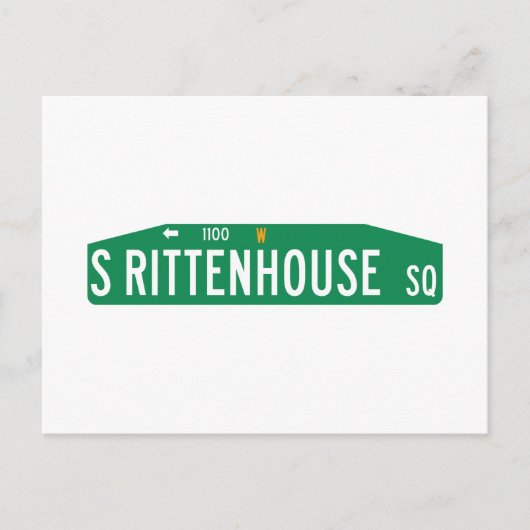 Carte Postale Panneau de signalisation de Rittenhouse Square, Ph (Devant)