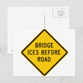 Carte Postale Panneau de signalisation routière de l'avertisseme (Devant / Derrière)