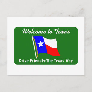 Carte Postale Panneau de signalisation routière Texas - USA
