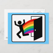 Carte Postale Panneau de Sortie de Coming Out (Devant / Derrière)