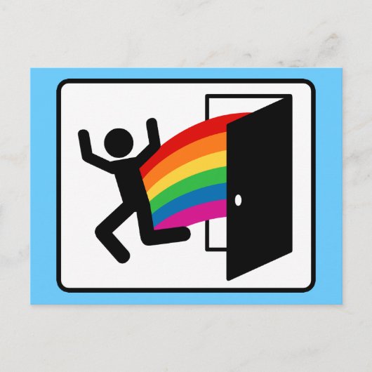 Carte Postale Panneau de Sortie de Coming Out (Devant)