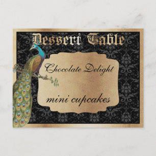 Carte Postale Panneau de table de dessert ou de bonbons en or fo