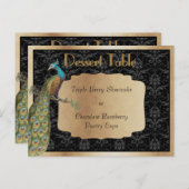 Carte Postale Panneau de table Peacock Champagne Dessert Candy (Devant / Derrière)