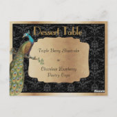Carte Postale Panneau de table Peacock Champagne Dessert Candy (Dos)