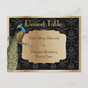 Carte Postale Panneau de table Peacock Champagne Dessert Candy