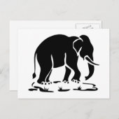 Carte Postale Panneau de trekking des éléphants asiatiques devan (Devant / Derrière)