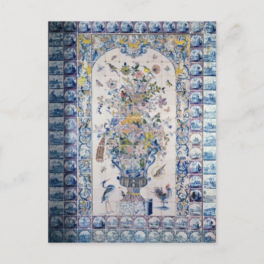 Carte Postale Panneau de tuile de Delft de la salle de bains (Devant)