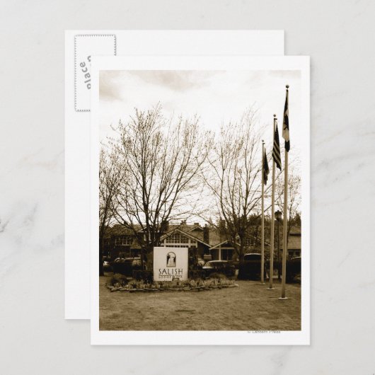 Carte Postale Panneau d'entrée et vue Lodge (Devant / Derrière)