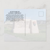 Carte Postale Panneau d'entrée, monument national de Scotts Bluf (Dos)