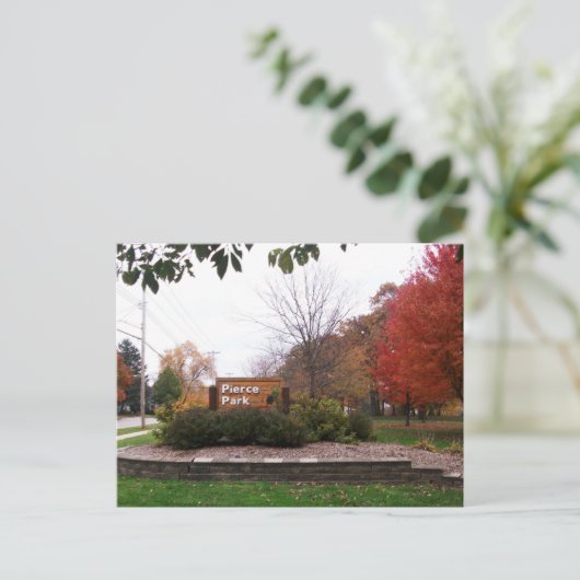 Carte Postale Panneau D'Entrée, Pierce Park En Automne, Appleton (Debout devant)