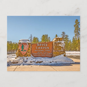 Carte Postale Panneau d'entrée pour le parc national du canyon B