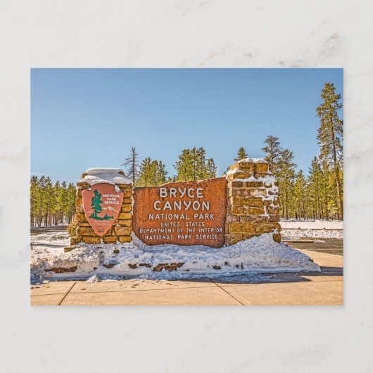 Carte Postale Panneau d'entrée pour le parc national du canyon B (Devant)