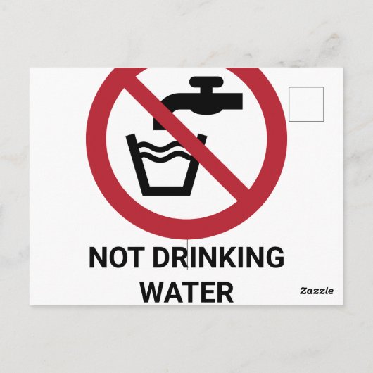 Carte Postale Panneau d'interdiction de l'eau potable (Dos)