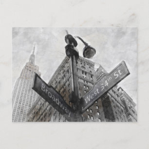 Carte Postale Panneau du coin Broadway