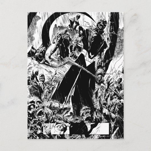 Carte Postale Panneau du Corps de Lanterne Noire - Noir et Blanc (Devant)