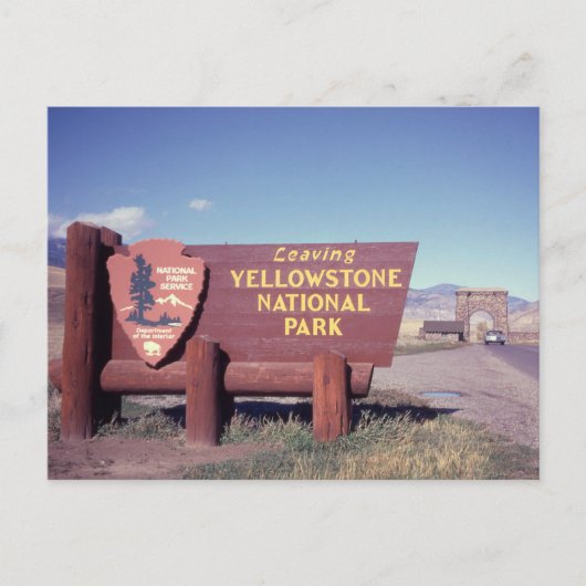 Carte Postale Panneau du parc national Yellowstone (Devant)