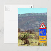 Carte Postale Panneau El Camino de Santiago de Compostela, Espag (Devant / Derrière)