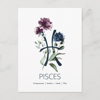 Carte Postale Panneau étoile Poissons Zodiac