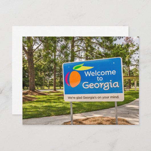 Carte Postale Panneau Géorgie (Devant / Derrière)