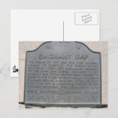 Carte Postale Panneau Historique des écarts d'émigrant (Devant / Derrière)