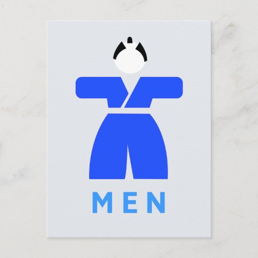 Carte Postale Panneau japonais, toilette homme (Devant)