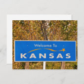 Carte Postale Panneau Kansas - Signes d'Etat (Devant / Derrière)