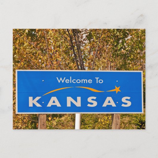 Carte Postale Panneau Kansas - Signes d'Etat (Devant)