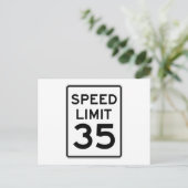 Carte Postale Panneau Limite de vitesse 35 MPH (Debout devant)