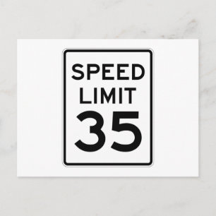 Carte Postale Panneau Limite de vitesse 35 MPH