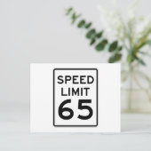 Carte Postale Panneau Limite de vitesse 65 MPH (Debout devant)