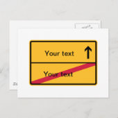 Carte Postale Panneau local allemand, sortie locale (Devant / Derrière)