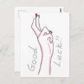 Carte Postale Panneau main "Bonne chance" (Devant / Derrière)