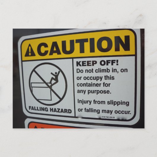 Carte Postale Panneau Ne Pas Grimper (Devant)