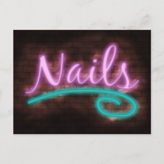 Carte Postale Panneau Neon Nails (Devant)