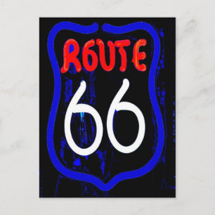 Carte Postale Panneau Neon Route 66 De Berwyn Il.