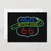 Carte Postale Panneau néon Route 66 "Mère Road" (Devant / Derrière)