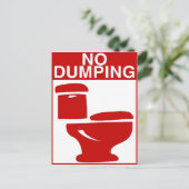 Carte Postale Panneau Pas de toilette de dumping (Debout devant)
