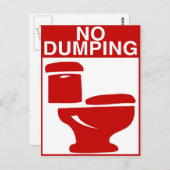 Carte Postale Panneau Pas de toilette de dumping (Devant / Derrière)