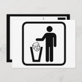 Carte Postale panneau poubelle (Devant / Derrière)