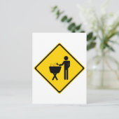 Carte Postale Panneau principal de la route du grill (Debout devant)