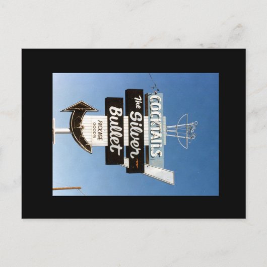 Carte Postale Panneau rétro Vintage néon. (Devant)