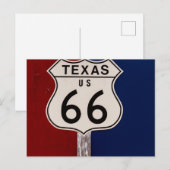 Carte Postale Panneau Route 66 Texas (Devant / Derrière)