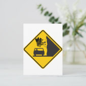 Carte Postale Panneau routier de la zone de piano en chute (Debout devant)