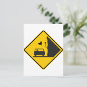 Carte Postale Panneau routier de la zone de poulet en chute (Debout devant)