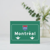 Carte Postale Panneau routier de Montréal, Canada (Debout devant)