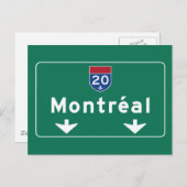 Carte Postale Panneau routier de Montréal, Canada (Devant / Derrière)