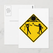 Carte Postale Panneau routier Kitten Ninja (Devant / Derrière)