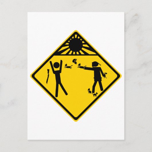 Carte Postale Panneau routier Kitten Ninja (Devant)