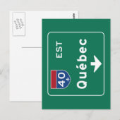 Carte Postale Panneau routier Québec-Canada (Devant / Derrière)