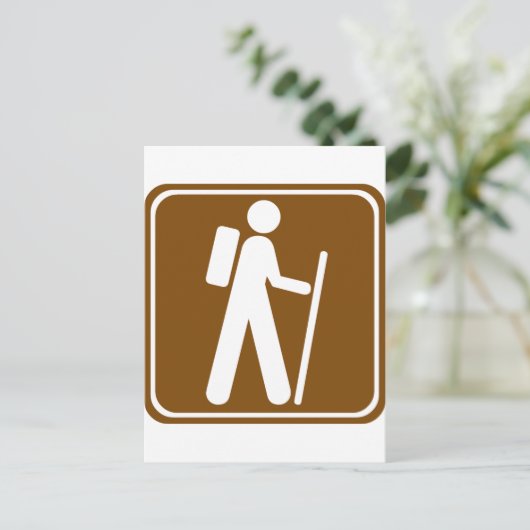 Carte Postale Panneau routier randonnée (Debout devant)